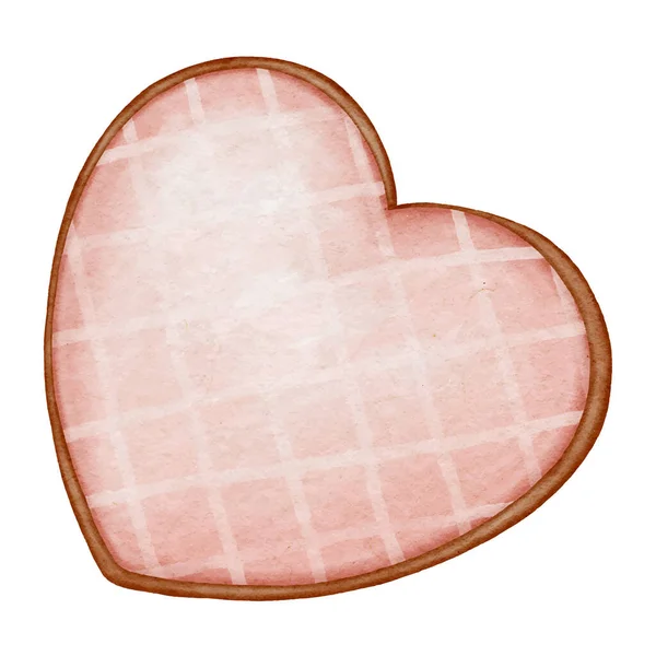 Hjärtformad Kaka Med Glasyr För Alla Hjärtans Dag — Stock vektor