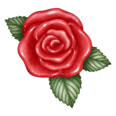 Sulu yeşil yapraklı kırmızı güller.