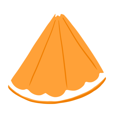 turuncu dilim simgesi, basit vektör illüstrasyonu