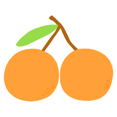 Turuncu meyve yaprakları ile