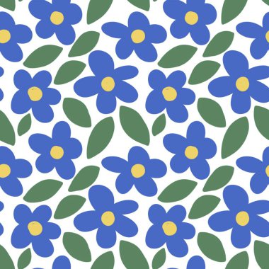 Beyaz çiçeklerle kusursuz desen