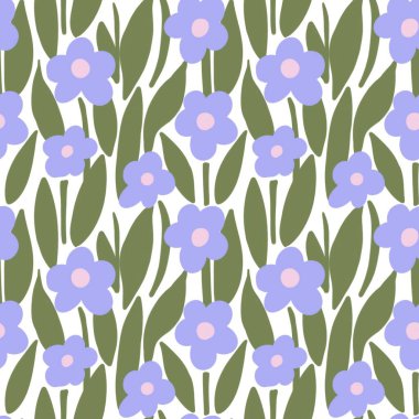 Beyaz çiçeklerle kusursuz desen