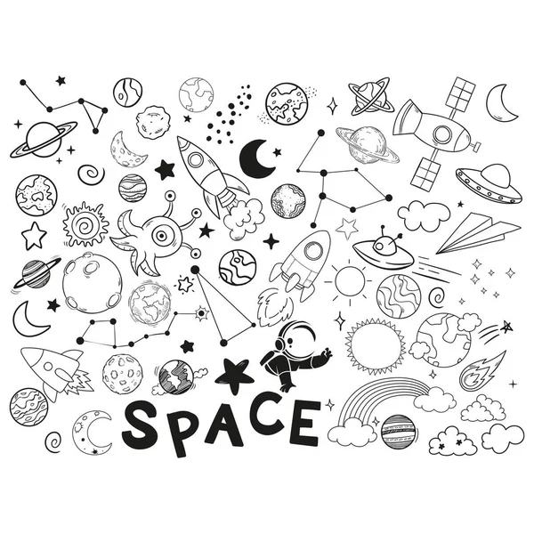 Space Doodle Vektör İllüstrasyonu