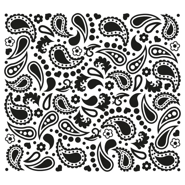 Paisley Bandana Vektör El Çiçek Süslemesi