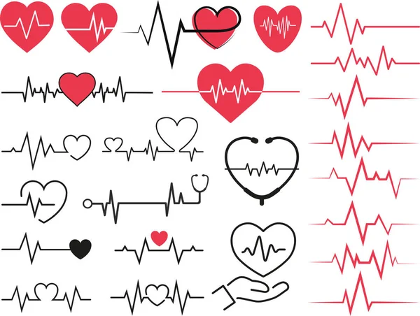 Kalp atışı Sağlıklı Hat EKG Vetor