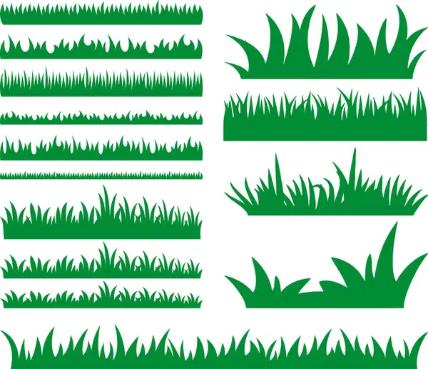 Vektör Resimlerinin Çimen Kenar Kümesi