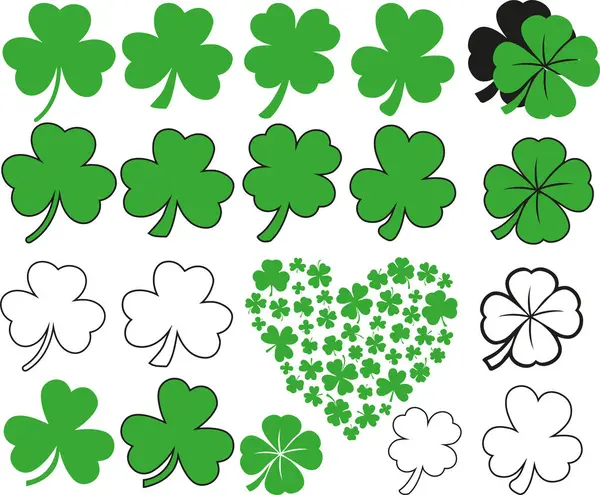 Şanslı Yonca Dört Yaprak Vektörü