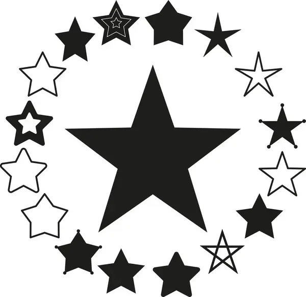 Yazdırma veya kesme için yıldız özgün dijital tasarımları