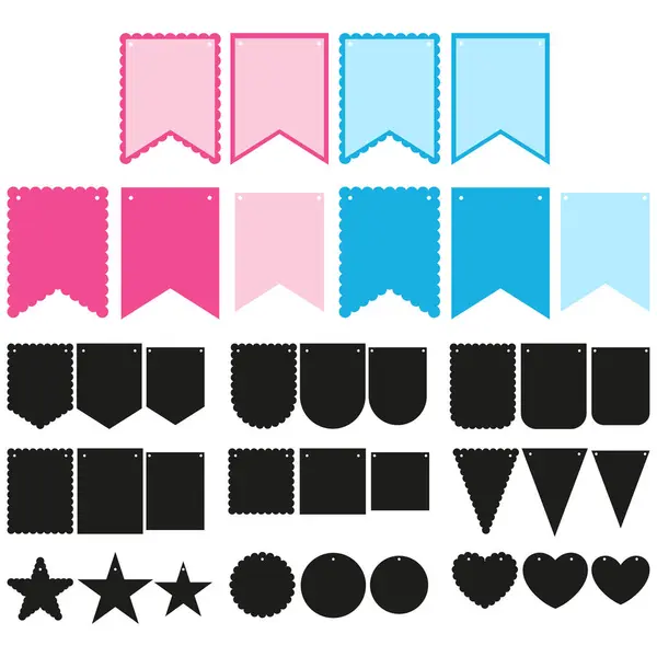 Bunting Banner, Party Banner, Birthday Banner Vektör Kümesi