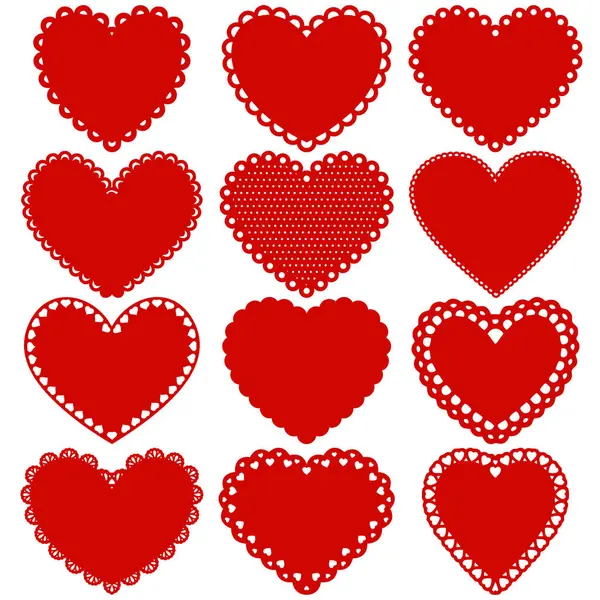 Altlık Kalp, Dantel Kalp Tasarım Vektörü Seti