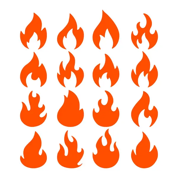 Ateş Alevleri Soyut Vektör Ayarları Ayırıldı