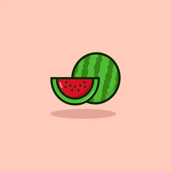 Eine Frische Illustration Der Wassermelone — Stockvektor