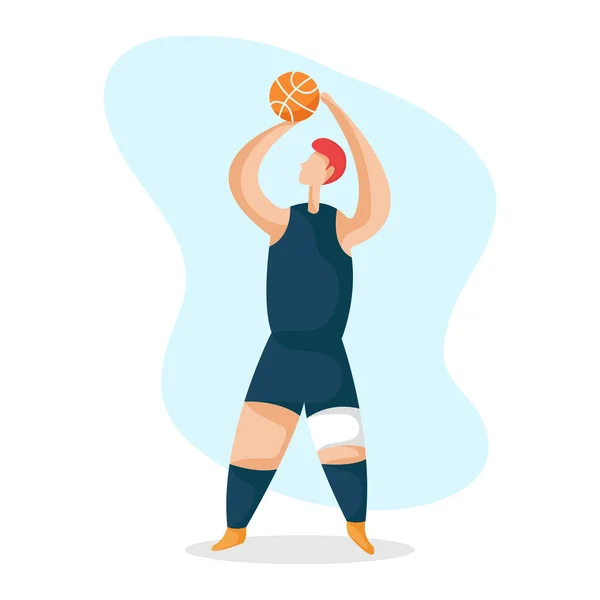 Basketbalspeler Platte Illustratie — Stockvector