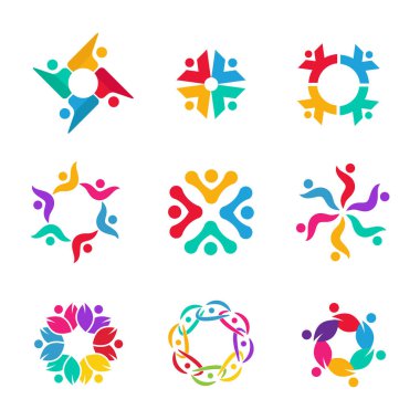 Renkli iş dünyası logo koleksiyonu