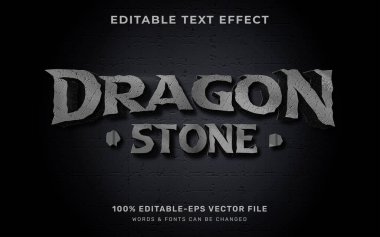 Dragon stone editable text effect clipart