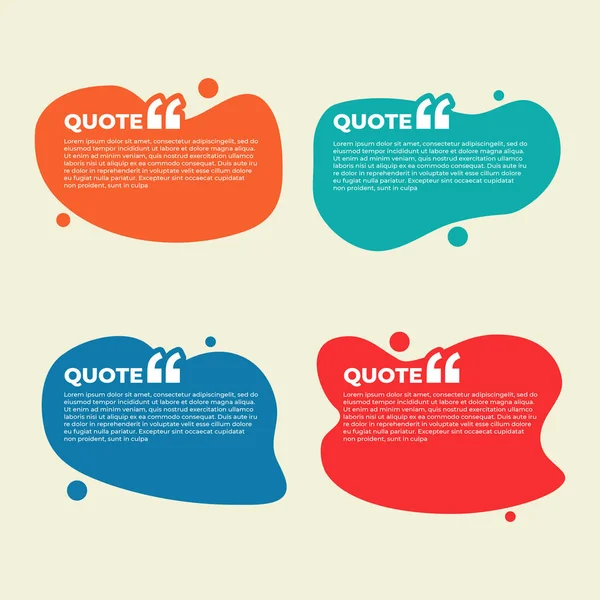 renkli alıntı kutusu resimleme seti