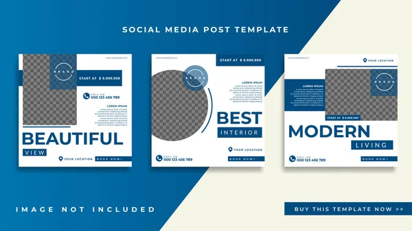 Gayrimenkul sosyal medya paylaşımı veya kare web reklam şablonu