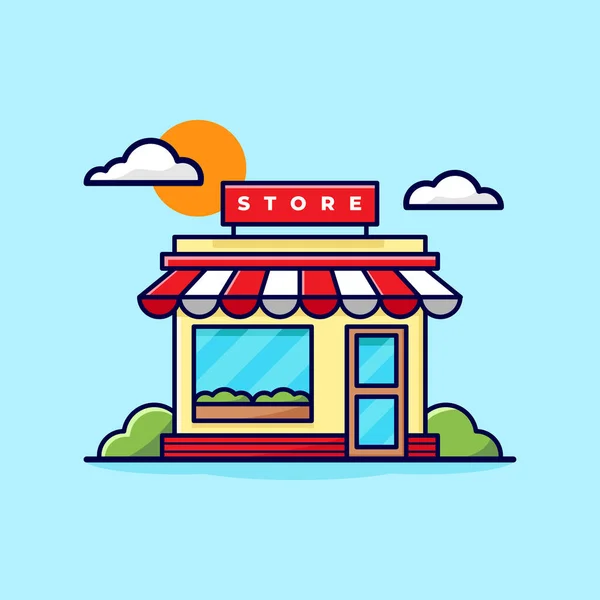 Flat Illustration Store Design — Stock Vector