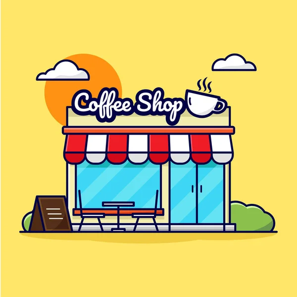 Coffee Shop Design Illustration — Stockvektor