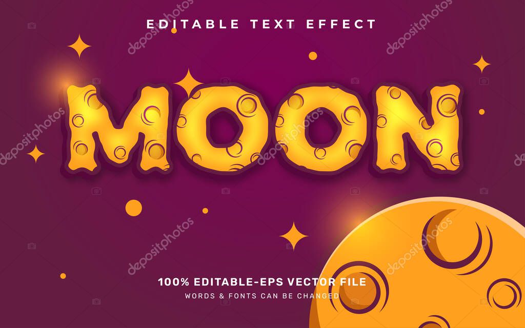 Moon editable Text effect