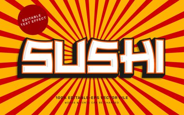 sushi düzenlenebilir metin efekti