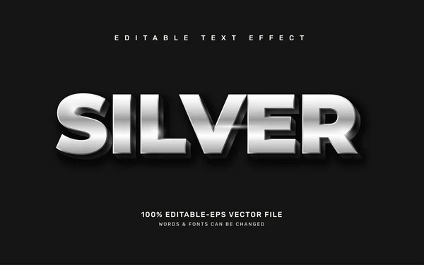 Ezüst Szerkeszthető Szöveghatás — Stock Vector