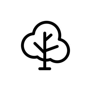 Ağaç vektör simgesi, ağaç silueti tasarımı