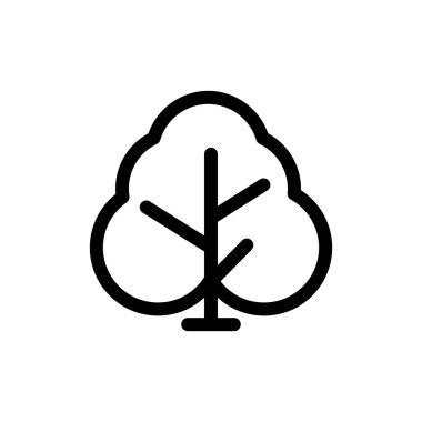 Ağaç vektör simgesi, ağaç silueti tasarımı