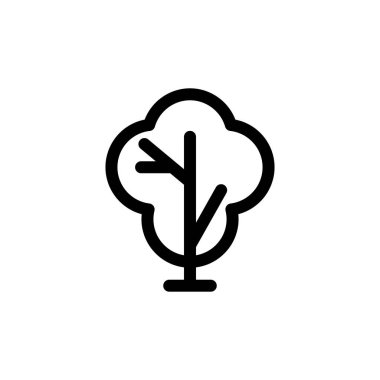 Ağaç vektör simgesi, ağaç silueti tasarımı