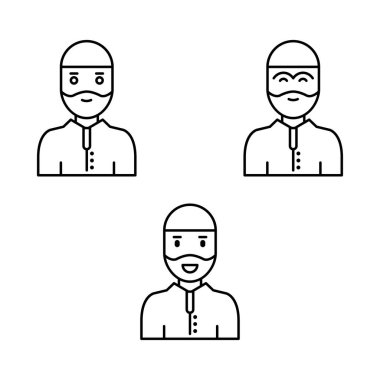 Müslüman duygu simgesi vektör koleksiyonu