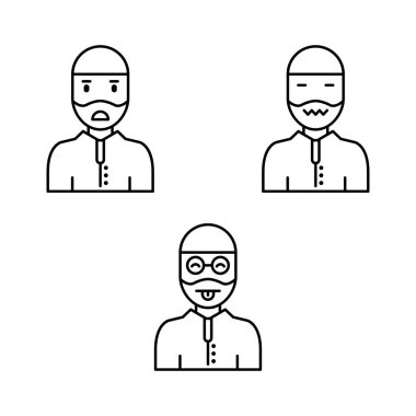 Müslüman duygu simgesi vektör koleksiyonu