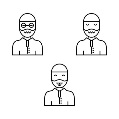 Müslüman duygu simgesi vektör koleksiyonu