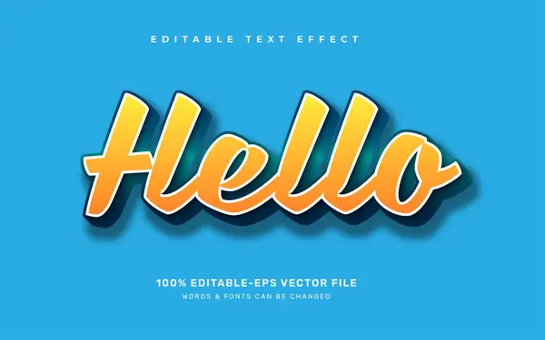 Hello Text Effect Design — Stock Vector