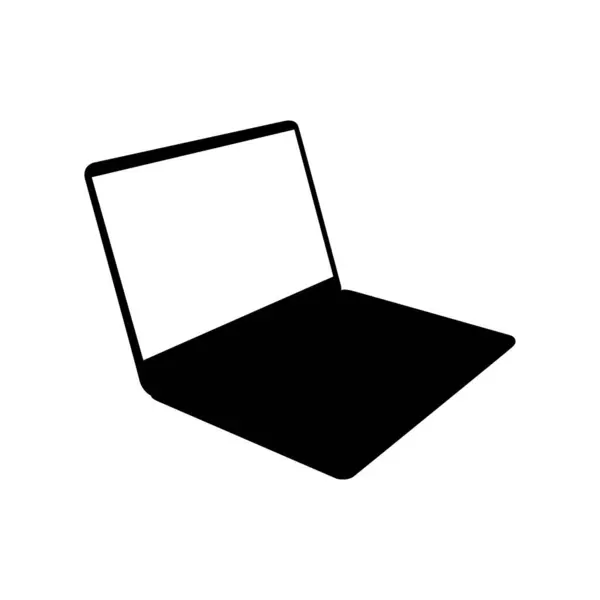 Laptop Vektor Ikon Bärbar Dator Siluett Design — Stock vektor