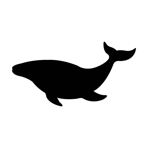 Whale Vector Icon Whale Silhouette Design — Stock Vector
