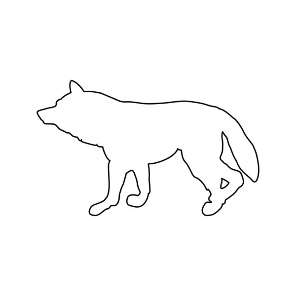 Icône Vecteur Loup Conception Silhouette Loup — Image vectorielle