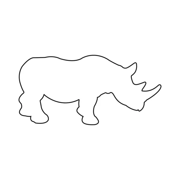 犀牛矢量图标 犀牛轮廓设计 — 图库矢量图片