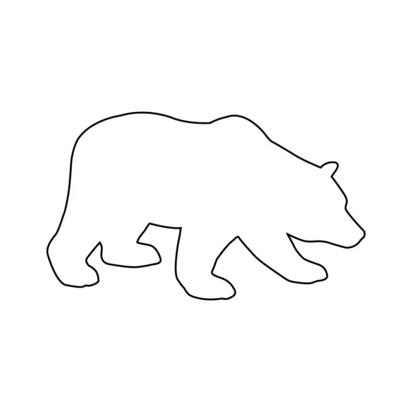Ikona Wektora Niedźwiedzia Wzór Sylwetki Niedźwiedzia — Wektor stockowy