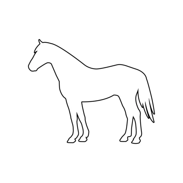 Paard Vector Icoon Paard Silhouet Ontwerp — Stockvector