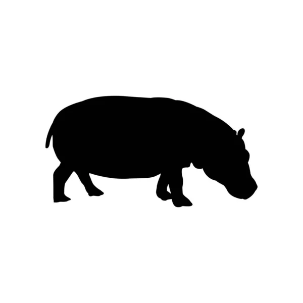 Ikona Wektora Hipopotama Projekt Sylwetki Hipopotama — Wektor stockowy
