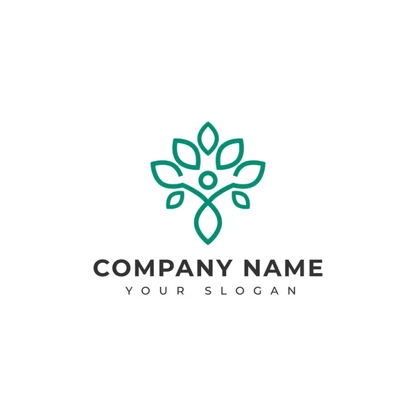 Logotipo Árvore Humana Logotipo Bem Estar — Vetor de Stock