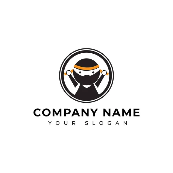 Ninja Logo Wektor Wzór Projektu — Wektor stockowy