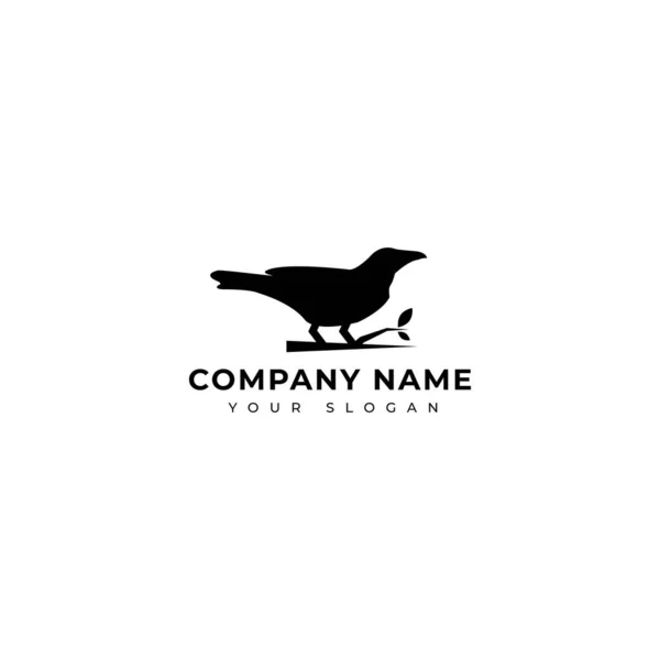 Crow Logo Vector Design Template — Stock Vector