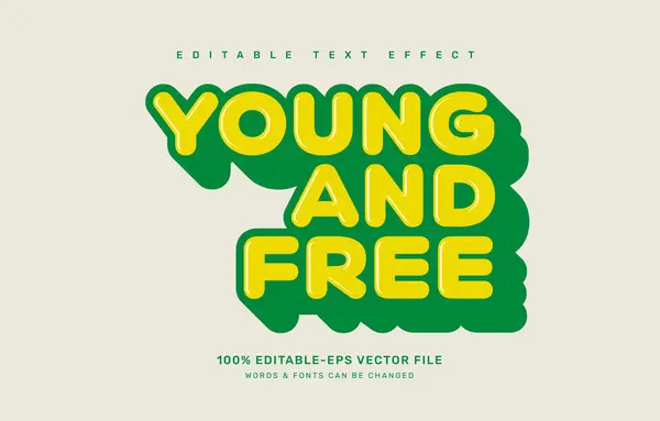 stock vector Young and free editable text effect template