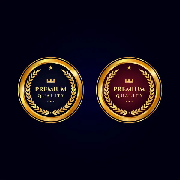 Gouden Luxe Badges Etiketten Collectie — Stockvector