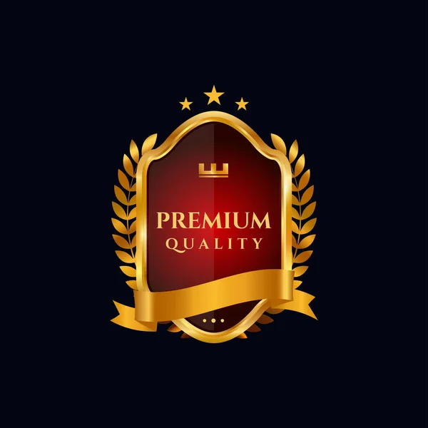 Gouden Luxe Schild Badge Label Ontwerp — Stockvector