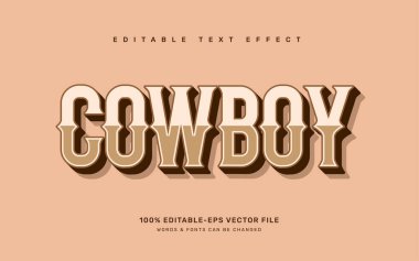 Cowboy editable text effect template