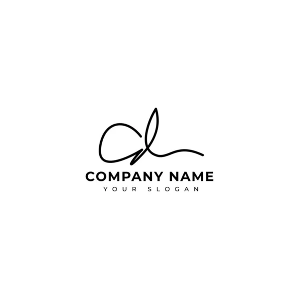 Projeto Inicial Vetor Logotipo Assinatura —  Vetores de Stock