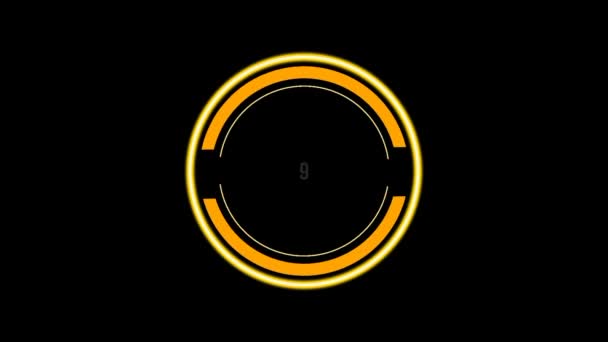 Modern Countdown Timer Black Background Glow Ring — Stock Video