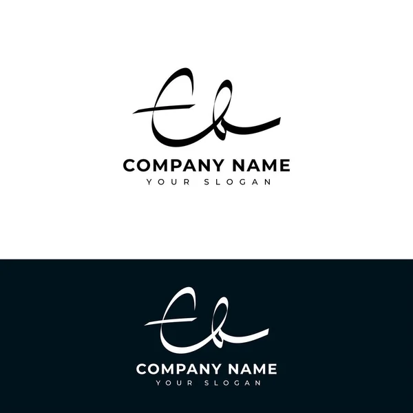Firma Iniziale Logo Vettoriale Design — Vettoriale Stock